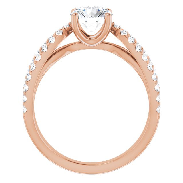 1.49 Round Lab-Grown GH/VS2+ Modern Sidestone Engagement Ring in 14KR | ViewB_4