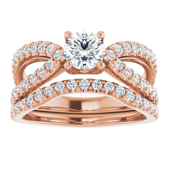 0.99 Round Diamond EF/VS1+ Modern Sidestone Engagement Ring in 18KR | AllComponents_ViewS 0.99 Round Diamond EF/VS1+ Modern Sidestone Engagement Ring in 18KR | AllComponents_ViewS
