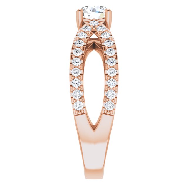 0.99 Round Diamond EF/VS1+ Modern Sidestone Engagement Ring in 18KR | ViewE 0.99 Round Diamond EF/VS1+ Modern Sidestone Engagement Ring in 18KR | ViewE