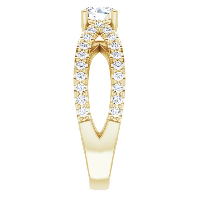 0.99 Round Diamond EF/VS1+ Modern Sidestone Engagement Ring in 14KY | ViewE 0.99 Round Diamond EF/VS1+ Modern Sidestone Engagement Ring in 14KY | ViewE