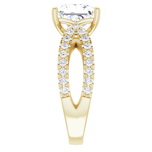 3.01 Square Lab-Grown D/VVS2+ Modern Sidestone Engagement Ring in 14KY | ViewE 3.01 Square Lab-Grown D/VVS2+ Modern Sidestone Engagement Ring in 14KY | ViewE