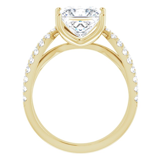 3.01 Square Lab-Grown D/VVS2+ Modern Sidestone Engagement Ring in 14KY | ViewB_4 3.01 Square Lab-Grown D/VVS2+ Modern Sidestone Engagement Ring in 14KY | ViewB_4