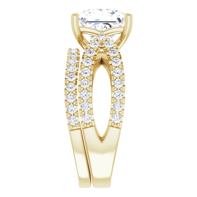 3.01 Square Lab-Grown D/VVS2+ Modern Sidestone Engagement Ring in 14KY | AllComponents_ViewE 3.01 Square Lab-Grown D/VVS2+ Modern Sidestone Engagement Ring in 14KY | AllComponents_ViewE