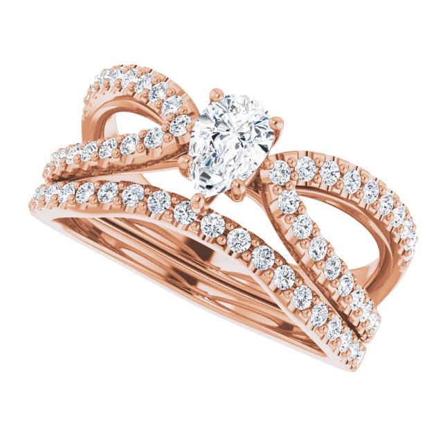 0.81 Pear Diamond GH/VS2+ Modern Sidestone Engagement Ring in 18KR | AllComponents_View5 0.81 Pear Diamond GH/VS2+ Modern Sidestone Engagement Ring in 18KR | AllComponents_View5