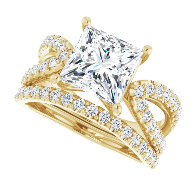 3.01 Square Lab-Grown D/VVS2+ Modern Sidestone Engagement Ring in 14KY | AllComponents_View5 3.01 Square Lab-Grown D/VVS2+ Modern Sidestone Engagement Ring in 14KY | AllComponents_View5