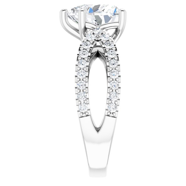3.21 Heart Lab-Grown GH/VS2+ Modern Sidestone Engagement Ring in 14KW | ViewE 3.21 Heart Lab-Grown GH/VS2+ Modern Sidestone Engagement Ring in 14KW | ViewE