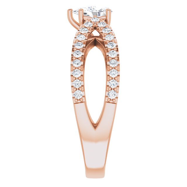 0.81 Pear Diamond GH/VS2+ Modern Sidestone Engagement Ring in 18KR | ViewE 0.81 Pear Diamond GH/VS2+ Modern Sidestone Engagement Ring in 18KR | ViewE