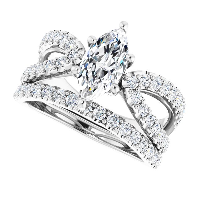 1.58 Marquise Lab-Grown EF/VS1+ Modern Sidestone Engagement Ring in PLAT | AllComponents_View5