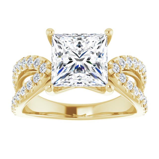 3.01 Square Lab-Grown D/VVS2+ Modern Sidestone Engagement Ring in 14KY | ViewS 3.01 Square Lab-Grown D/VVS2+ Modern Sidestone Engagement Ring in 14KY | ViewS