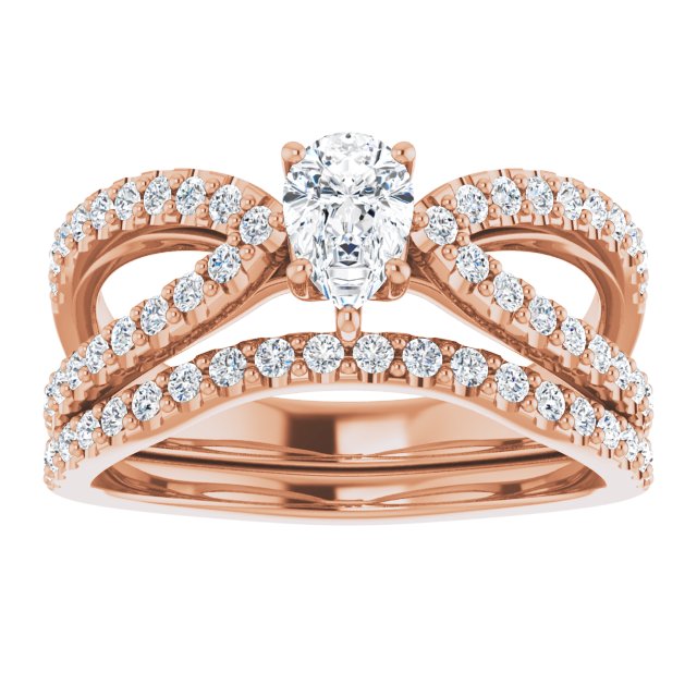 0.81 Pear Diamond GH/VS2+ Modern Sidestone Engagement Ring in 18KR | AllComponents_ViewS 0.81 Pear Diamond GH/VS2+ Modern Sidestone Engagement Ring in 18KR | AllComponents_ViewS