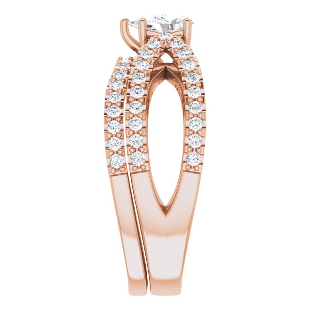 0.81 Pear Diamond GH/VS2+ Modern Sidestone Engagement Ring in 18KR | AllComponents_ViewE 0.81 Pear Diamond GH/VS2+ Modern Sidestone Engagement Ring in 18KR | AllComponents_ViewE