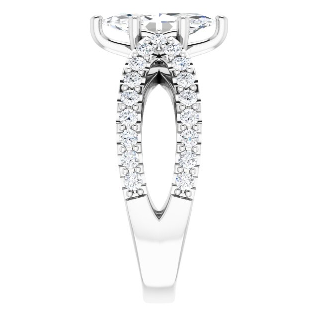 1.58 Marquise Lab-Grown EF/VS1+ Modern Sidestone Engagement Ring in PLAT | ViewE