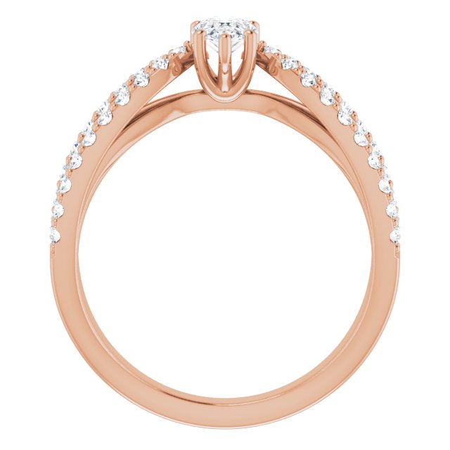 0.81 Pear Diamond GH/VS2+ Modern Sidestone Engagement Ring in 18KR | ViewB_4 0.81 Pear Diamond GH/VS2+ Modern Sidestone Engagement Ring in 18KR | ViewB_4