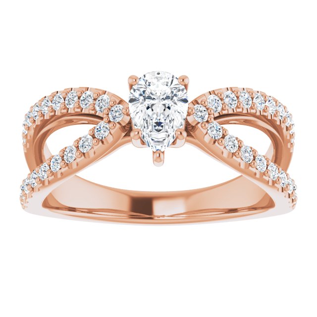 0.81 Pear Diamond GH/VS2+ Modern Sidestone Engagement Ring in 18KR | ViewS 0.81 Pear Diamond GH/VS2+ Modern Sidestone Engagement Ring in 18KR | ViewS