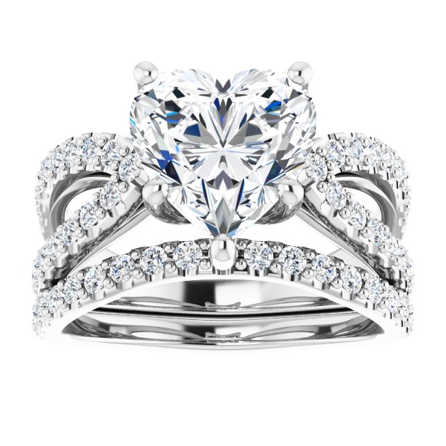3.21 Heart Lab-Grown GH/VS2+ Modern Sidestone Engagement Ring in 14KW | AllComponents_ViewS 3.21 Heart Lab-Grown GH/VS2+ Modern Sidestone Engagement Ring in 14KW | AllComponents_ViewS