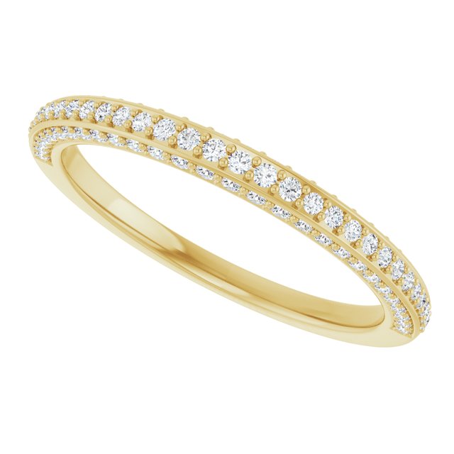 Dome 0.41 Round Diamond EF/VS1+ Anniversary Ring in 18KY | View5 Dome 0.41 Round Diamond EF/VS1+ Anniversary Ring in 18KY | View5