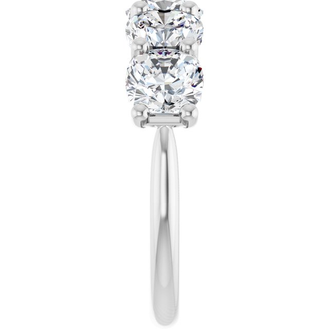 Five Stone 5.50 Cushion Moissanite DEF/VVS Anniversary Ring in PLAT | ViewE Five Stone 5.50 Cushion Moissanite DEF/VVS Anniversary Ring in PLAT | ViewE