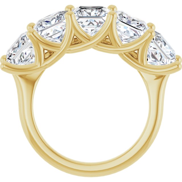 Five Stone 6.50 Square Lab-Grown EF/VS1+ Anniversary Ring in 14KY | ViewB_4