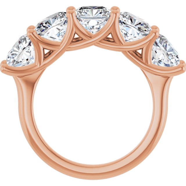 Five Stone 5.50 Cushion Lab-Grown GH/VS2+ Anniversary Ring in 18KR | ViewB_4 Five Stone 5.50 Cushion Lab-Grown GH/VS2+ Anniversary Ring in 18KR | ViewB_4