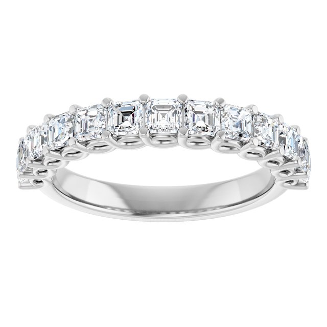 Vintage 1.04 Asscher Lab-Grown D/VVS2+ Anniversary Ring in PLAT | ViewS