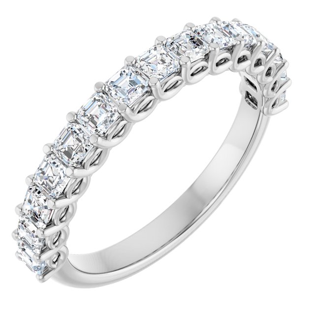 Vintage 1.20 Asscher Lab-Grown EF/VS1+ Anniversary Ring in 14KW | ViewA