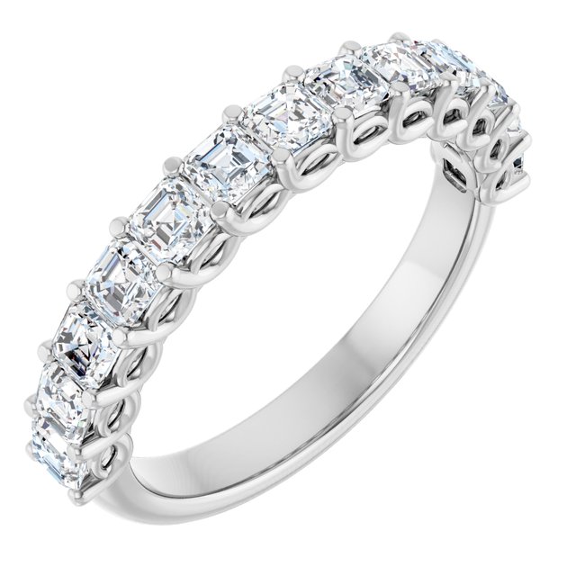 Vintage 1.04 Asscher Lab-Grown D/VVS2+ Anniversary Ring in PLAT | ViewA