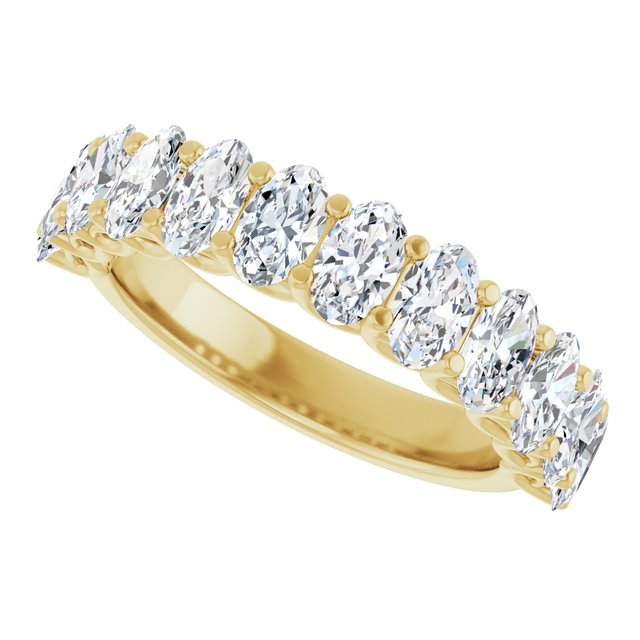 Vintage 3.12 Oval Moissanite DEF/VVS Anniversary Ring in 14KY | View5