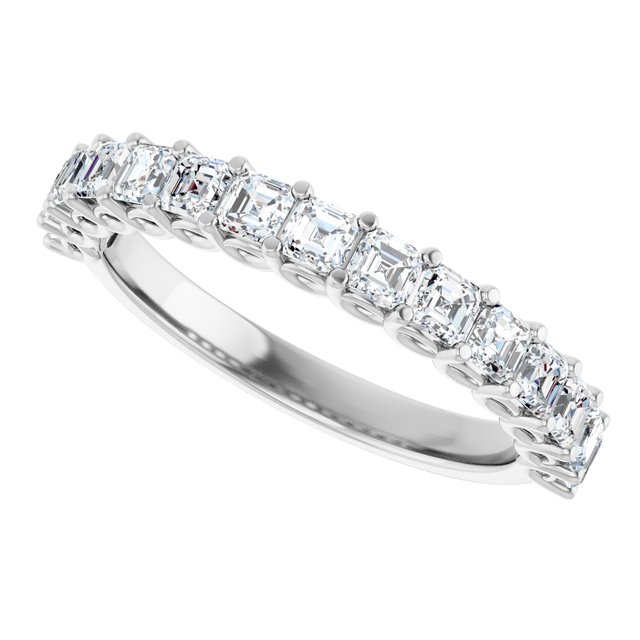 Vintage 1.20 Asscher Lab-Grown EF/VS1+ Anniversary Ring in 14KW | View5