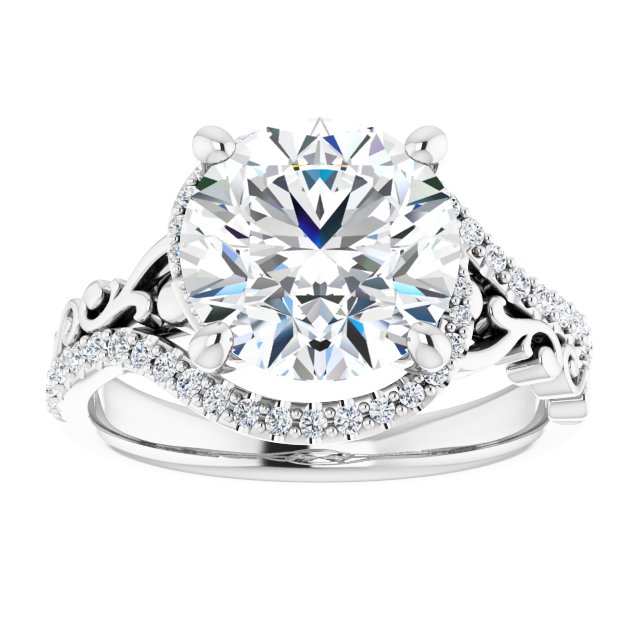 3.33 Tcw Round Diamond GH/VS2+ Bypass Halo Engagement Ring in PLAT | ViewS