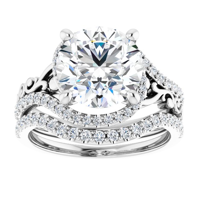 3.33 Tcw Round Diamond GH/VS2+ Bypass Halo Engagement Ring in PLAT | AllComponents_ViewS