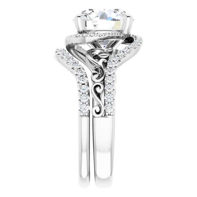 3.33 Tcw Round Diamond GH/VS2+ Bypass Halo Engagement Ring in PLAT | AllComponents_ViewE