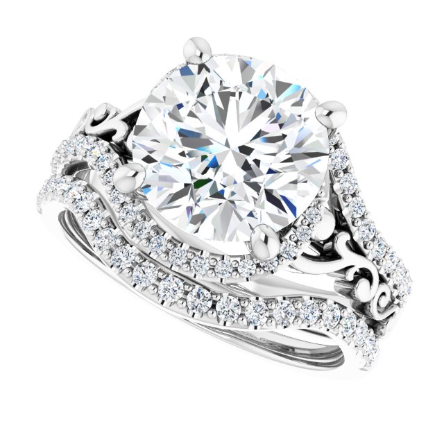 3.33 Tcw Round Diamond GH/VS2+ Bypass Halo Engagement Ring in PLAT | AllComponents_View5