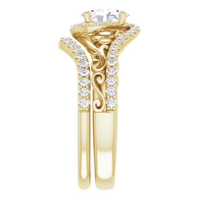 1.11 Tcw Oval Diamond GH/VS2+ Bypass Halo Engagement Ring in 18KY | AllComponents_ViewE 1.11 Tcw Oval Diamond GH/VS2+ Bypass Halo Engagement Ring in 18KY | AllComponents_ViewE