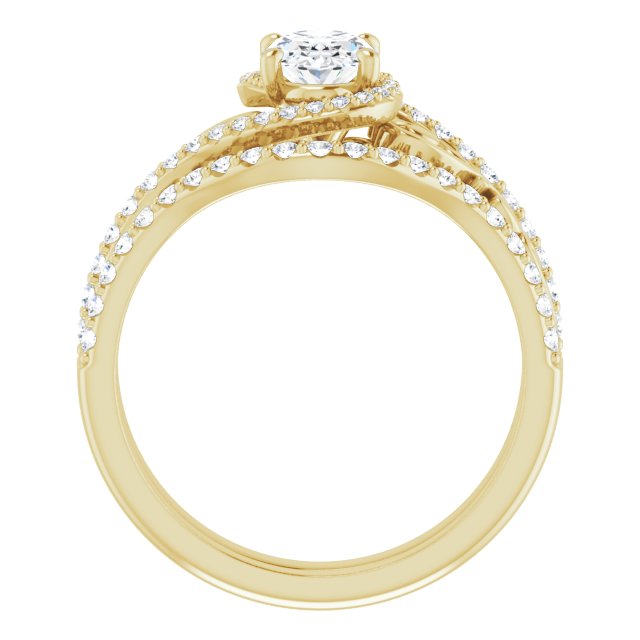 1.11 Tcw Oval Diamond GH/VS2+ Bypass Halo Engagement Ring in 18KY | AllComponents_ViewB_4 1.11 Tcw Oval Diamond GH/VS2+ Bypass Halo Engagement Ring in 18KY | AllComponents_ViewB_4