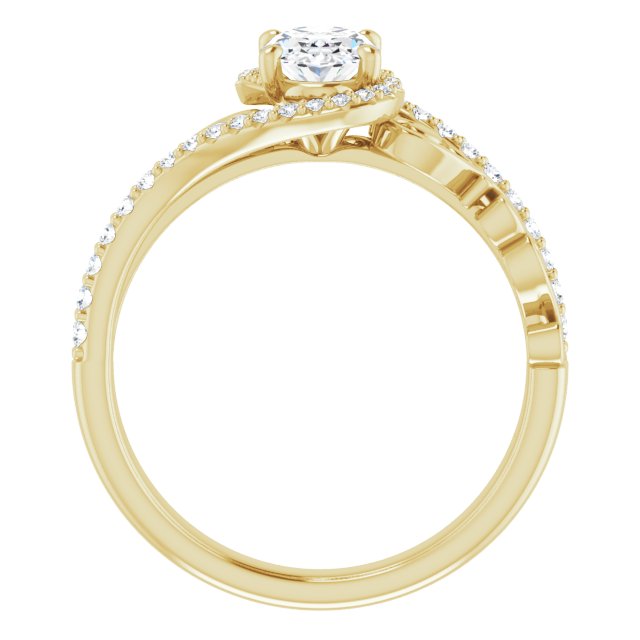 1.11 Tcw Oval Diamond GH/VS2+ Bypass Halo Engagement Ring in 18KY | ViewB_4 1.11 Tcw Oval Diamond GH/VS2+ Bypass Halo Engagement Ring in 18KY | ViewB_4