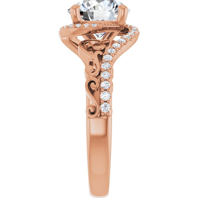 2.42 Tcw Round Lab-Grown D/VVS2+ Bypass Halo Engagement Ring in 18KR | ViewE 2.42 Tcw Round Lab-Grown D/VVS2+ Bypass Halo Engagement Ring in 18KR | ViewE