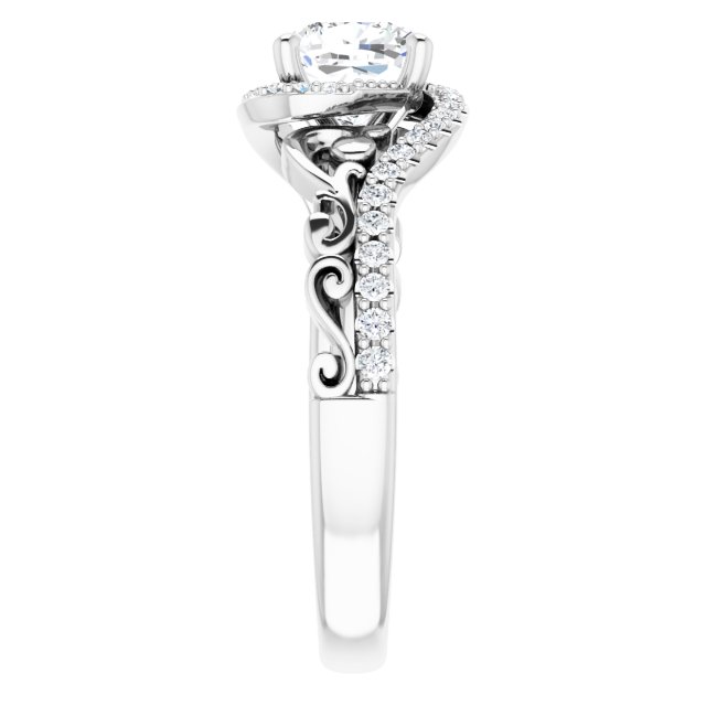 1.31 Tcw Cushion Lab-Grown EF/VS1+ Bypass Halo Engagement Ring in 14KW | ViewE 1.31 Tcw Cushion Lab-Grown EF/VS1+ Bypass Halo Engagement Ring in 14KW | ViewE