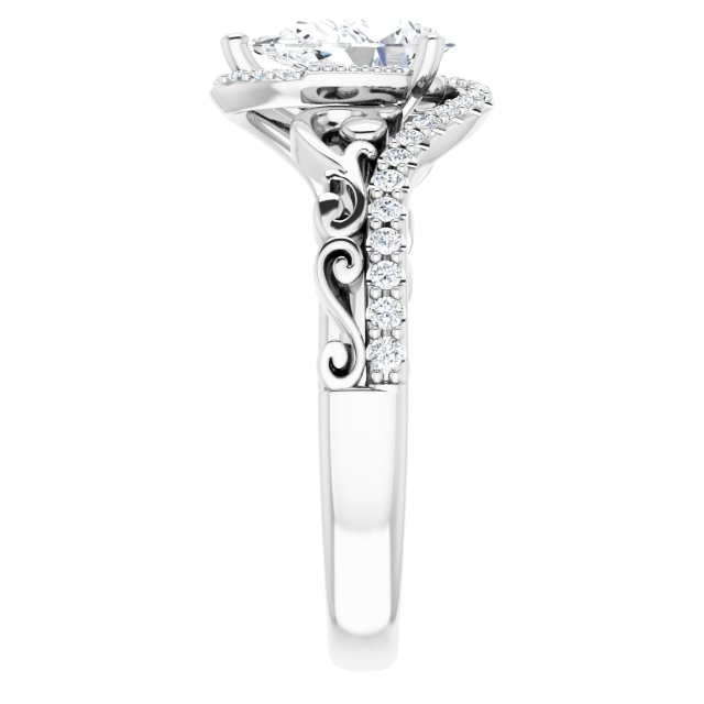 1.14 Tcw Pear Lab-Grown GH/VS2+ Bypass Halo Engagement Ring in PLAT | ViewE 1.14 Tcw Pear Lab-Grown GH/VS2+ Bypass Halo Engagement Ring in PLAT | ViewE