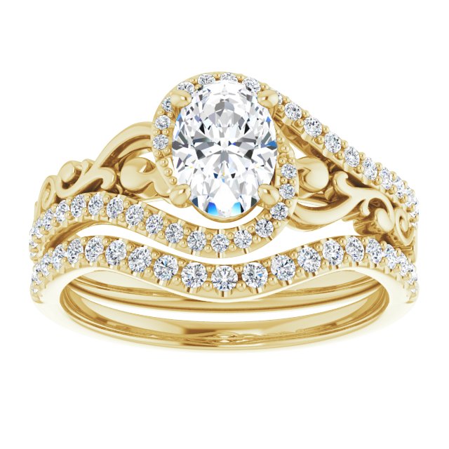 1.11 Tcw Oval Diamond GH/VS2+ Bypass Halo Engagement Ring in 18KY | AllComponents_ViewS 1.11 Tcw Oval Diamond GH/VS2+ Bypass Halo Engagement Ring in 18KY | AllComponents_ViewS