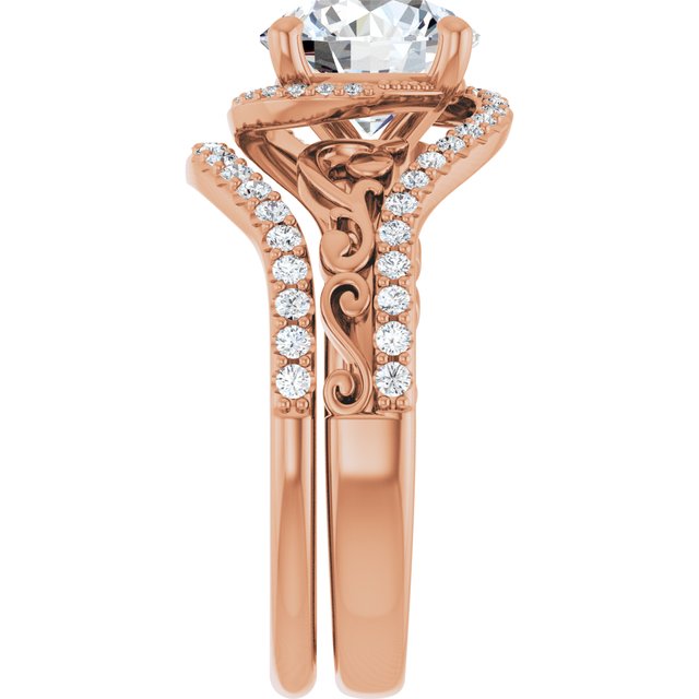 2.42 Tcw Round Lab-Grown D/VVS2+ Bypass Halo Engagement Ring in 18KR | AllComponents_ViewE 2.42 Tcw Round Lab-Grown D/VVS2+ Bypass Halo Engagement Ring in 18KR | AllComponents_ViewE