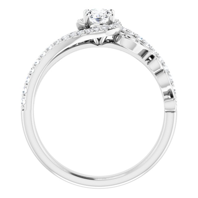 0.70 Tcw Oval Diamond GH/VS2+ Bypass Halo Engagement Ring in PLAT | ViewB_4