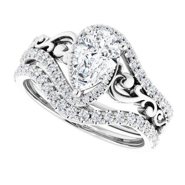 1.14 Tcw Pear Lab-Grown GH/VS2+ Bypass Halo Engagement Ring in PLAT | AllComponents_View5 1.14 Tcw Pear Lab-Grown GH/VS2+ Bypass Halo Engagement Ring in PLAT | AllComponents_View5