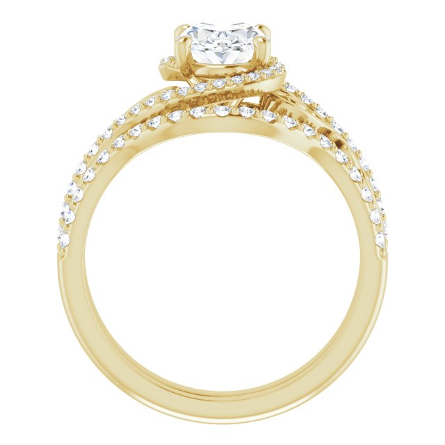 1.72 Tcw Oval Diamond EF/VS1+ Bypass Halo Engagement Ring in 14KY | AllComponents_ViewB_4