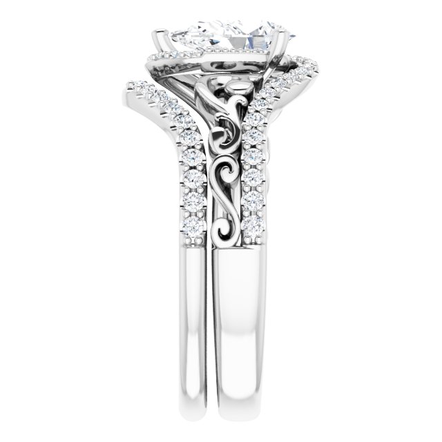 1.14 Tcw Pear Lab-Grown GH/VS2+ Bypass Halo Engagement Ring in PLAT | AllComponents_ViewE 1.14 Tcw Pear Lab-Grown GH/VS2+ Bypass Halo Engagement Ring in PLAT | AllComponents_ViewE