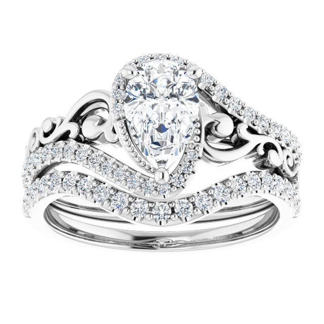 1.14 Tcw Pear Lab-Grown GH/VS2+ Bypass Halo Engagement Ring in PLAT | AllComponents_ViewS 1.14 Tcw Pear Lab-Grown GH/VS2+ Bypass Halo Engagement Ring in PLAT | AllComponents_ViewS