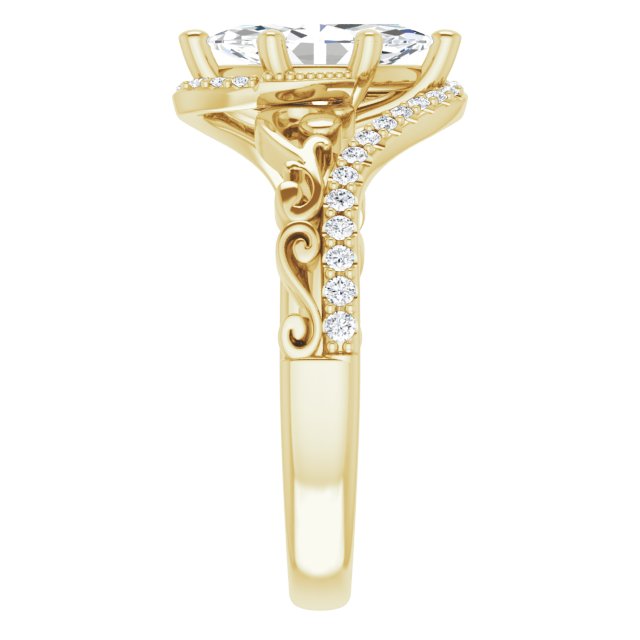 1.20 Tcw Marquise Diamond EF/VS1+ Bypass Halo Engagement Ring in 14KY | ViewE 1.20 Tcw Marquise Diamond EF/VS1+ Bypass Halo Engagement Ring in 14KY | ViewE