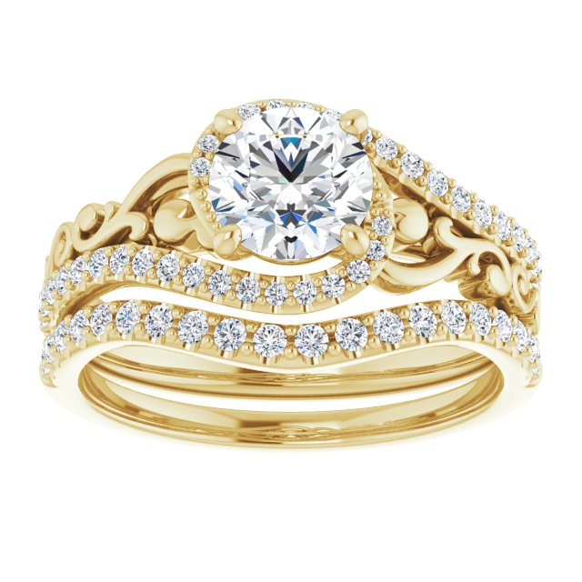 1.01 Tcw Round Lab-Grown EF/VS1+ Bypass Halo Engagement Ring in 18KY | AllComponents_ViewS 1.01 Tcw Round Lab-Grown EF/VS1+ Bypass Halo Engagement Ring in 18KY | AllComponents_ViewS