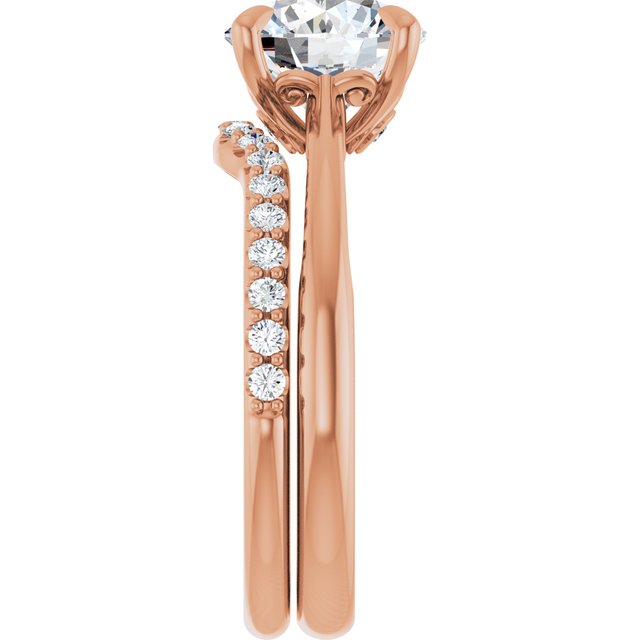 2.23 carat Round Lab-Grown GH/VS2+ Engraved Solitaire Engagement Ring in 14KR | AllComponents_ViewE