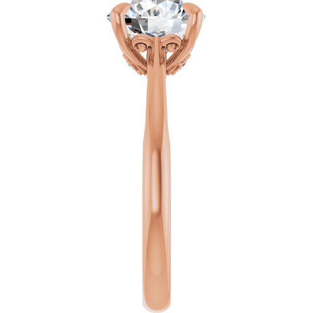 2.23 carat Round Lab-Grown GH/VS2+ Engraved Solitaire Engagement Ring in 14KR | ViewE
