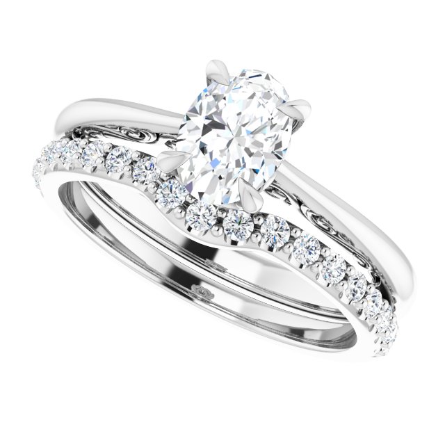 0.91 carat Oval Lab-Grown D/VVS2+ Engraved Solitaire Engagement Ring in PLAT | AllComponents_View5